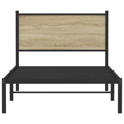 vidaXL Metal Bed Frame without Mattress Sonoma Oak 107x203 cm