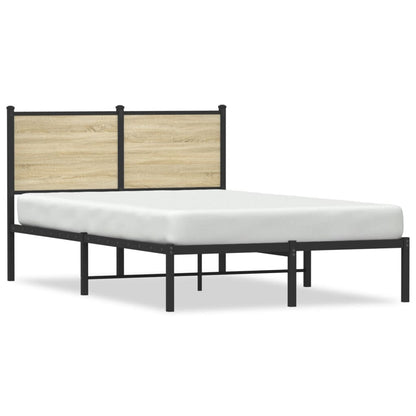 vidaXL Metal Bed Frame without Mattress Sonoma Oak 120x200 cm