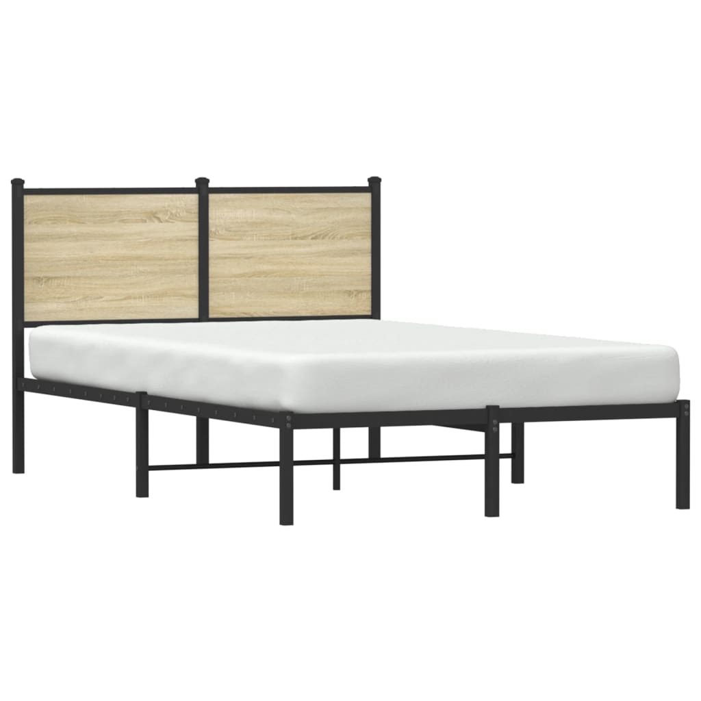 vidaXL Metal Bed Frame without Mattress Sonoma Oak 120x200 cm