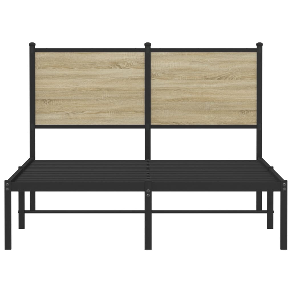 vidaXL Metal Bed Frame without Mattress Sonoma Oak 120x200 cm
