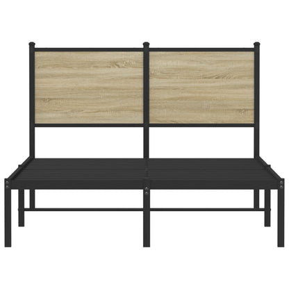 vidaXL Metal Bed Frame without Mattress Sonoma Oak 120x200 cm