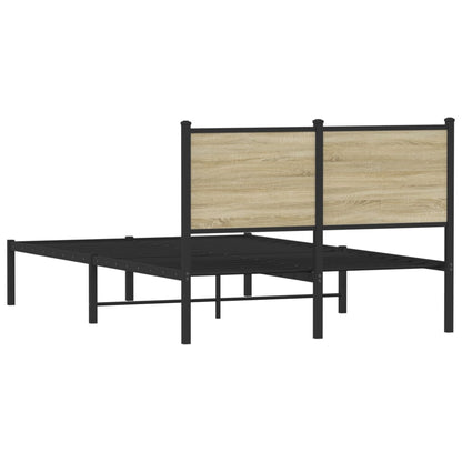 vidaXL Metal Bed Frame without Mattress Sonoma Oak 120x200 cm