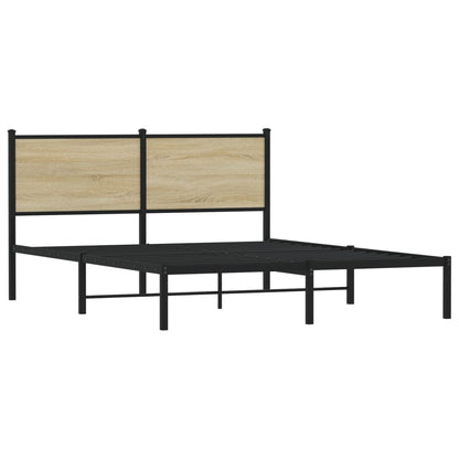 vidaXL Metal Bed Frame without Mattress Sonoma Oak 140x200 cm
