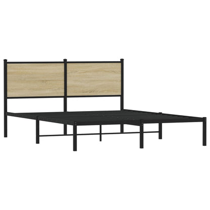 vidaXL Metal Bed Frame without Mattress Sonoma Oak 150x200 cm King Size