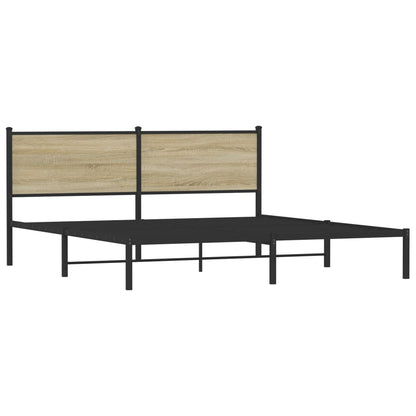 vidaXL Metal Bed Frame without Mattress Sonoma Oak 160x200 cm