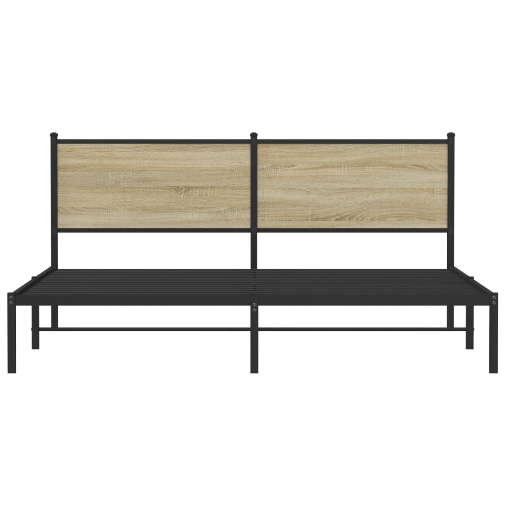 vidaXL Metal Bed Frame without Mattress Sonoma Oak 183x213 cm