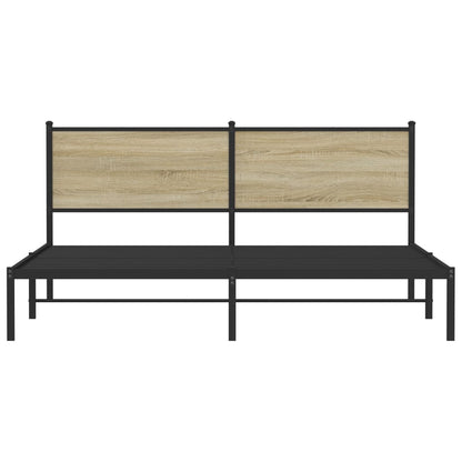 vidaXL Metal Bed Frame without Mattress Sonoma Oak 183x213 cm