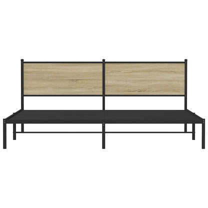 vidaXL Metal Bed Frame without Mattress Sonoma Oak 193x203 cm