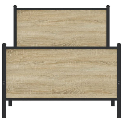 vidaXL Metal Bed Frame without Mattress Sonoma Oak 90x200 cm