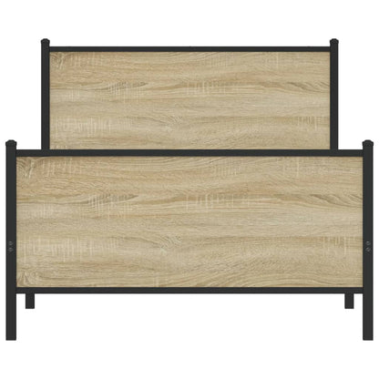 vidaXL Metal Bed Frame without Mattress Sonoma Oak 100x190 cm