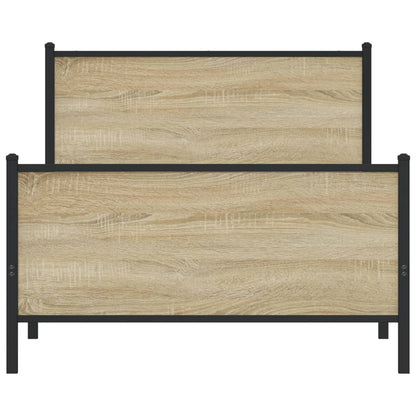 vidaXL Metal Bed Frame without Mattress Sonoma Oak 107x203 cm