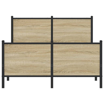 vidaXL Metal Bed Frame without Mattress Sonoma Oak 120x190 cm Small Double