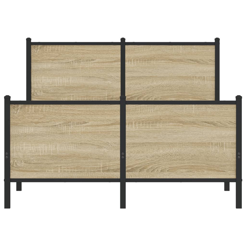 vidaXL Metal Bed Frame without Mattress Sonoma Oak 120x200 cm