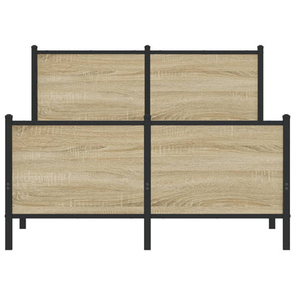 vidaXL Metal Bed Frame without Mattress Sonoma Oak 120x200 cm