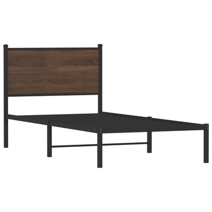 vidaXL Metal Bed Frame without Mattress Brown Oak 80x200 cm