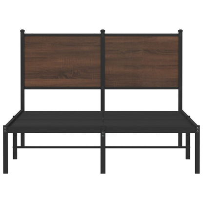 vidaXL Metal Bed Frame without Mattress Brown Oak 120x190 cm Small Double