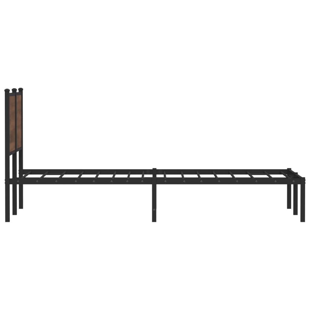 vidaXL Metal Bed Frame without Mattress Brown Oak 120x190 cm Small Double