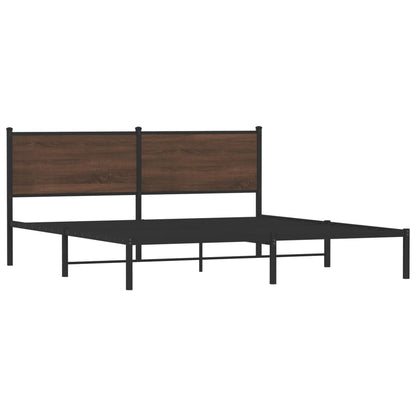 vidaXL Metal Bed Frame without Mattress Brown Oak 183x213 cm