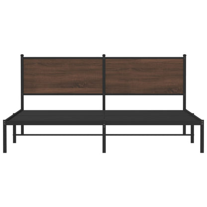 vidaXL Metal Bed Frame without Mattress Brown Oak 183x213 cm