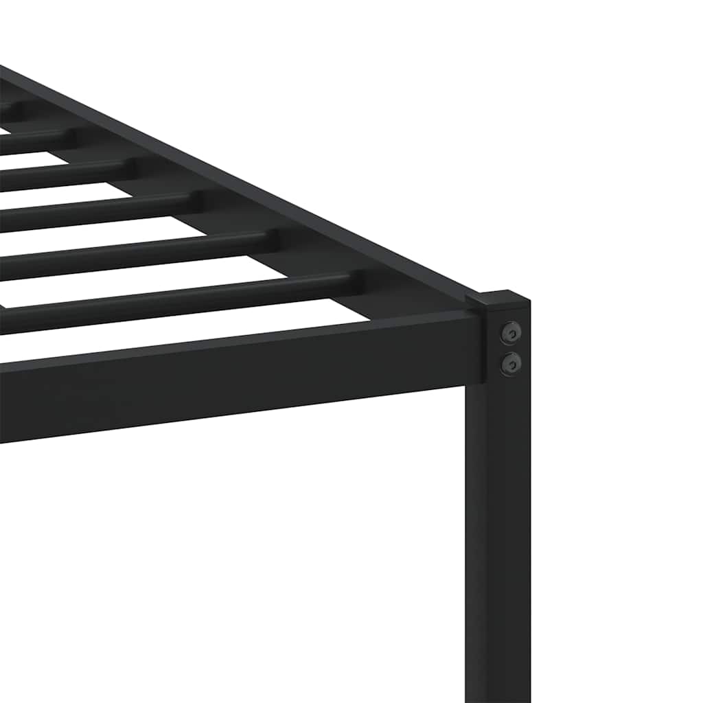 vidaXL Metal Bed Frame without Mattress Brown Oak 193x203 cm