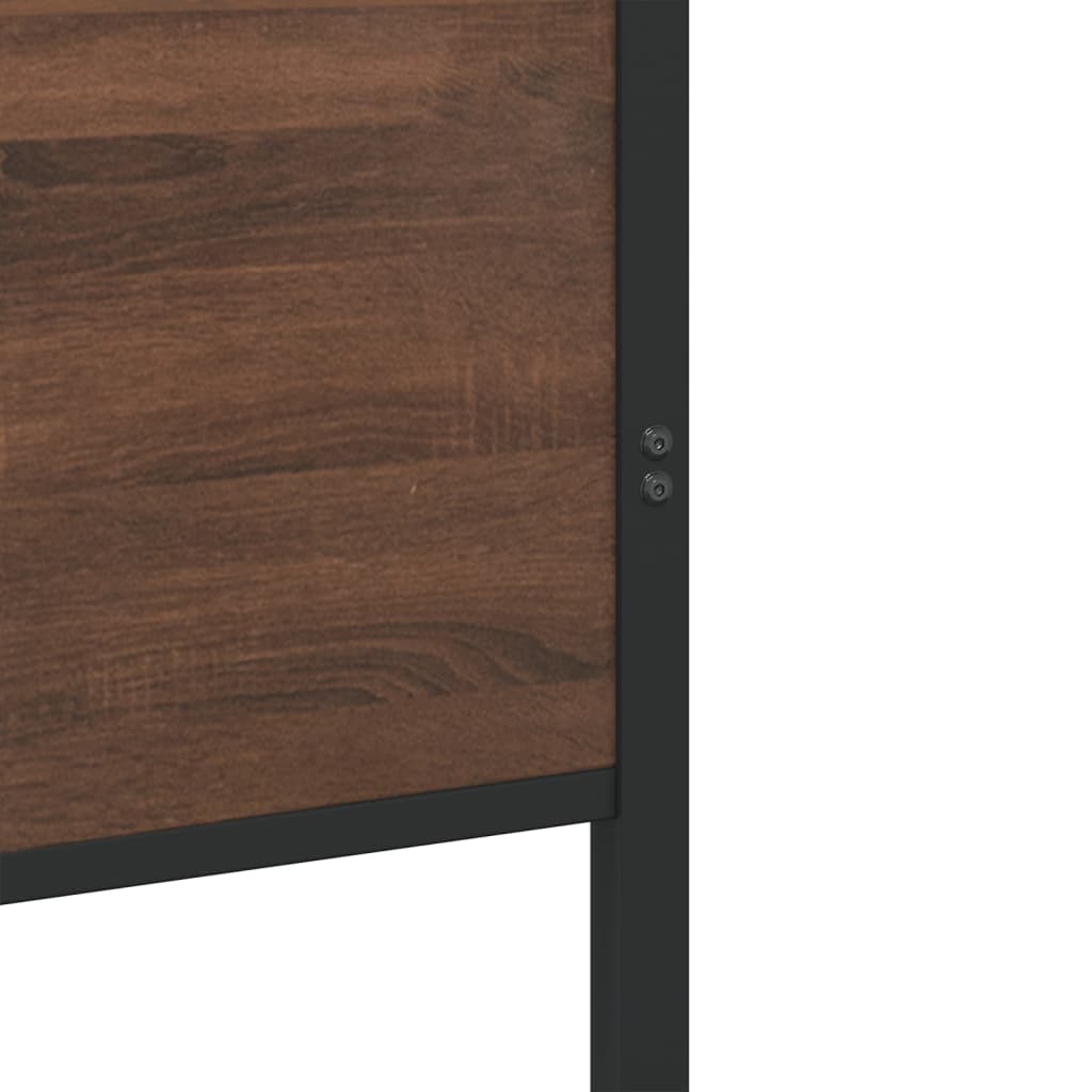 vidaXL Metal Bed Frame without Mattress Brown Oak 75x190 cm Small Single