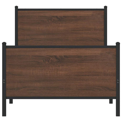 vidaXL Metal Bed Frame without Mattress Brown Oak 80x200 cm