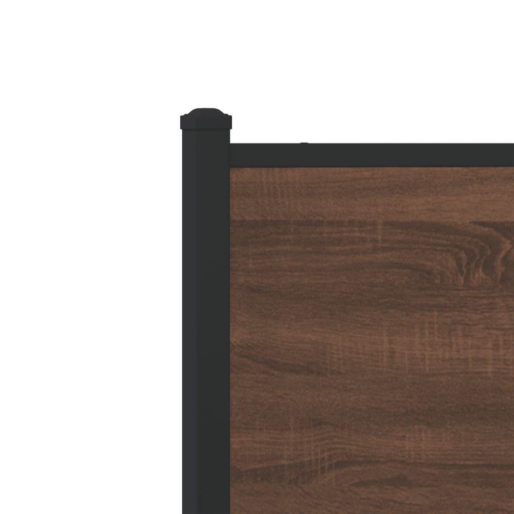 vidaXL Metal Bed Frame without Mattress Brown Oak 100x200 cm