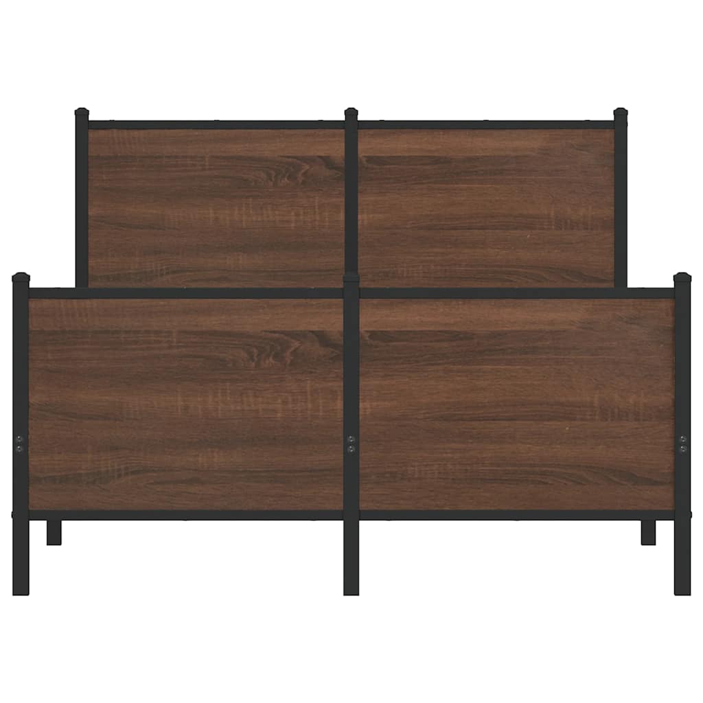 vidaXL Metal Bed Frame without Mattress Brown Oak 120x200 cm