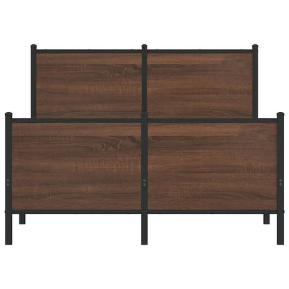 vidaXL Metal Bed Frame without Mattress Brown Oak 120x200 cm