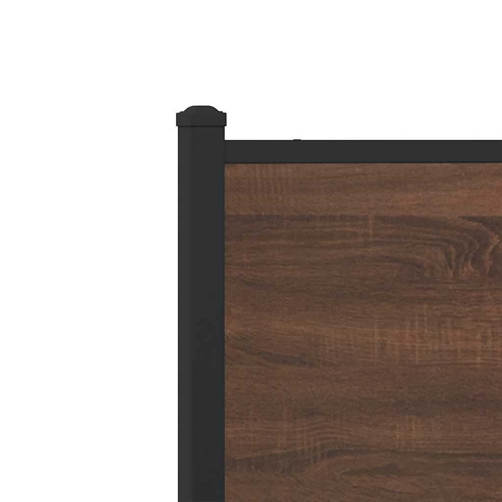vidaXL Metal Bed Frame without Mattress Brown Oak 120x200 cm