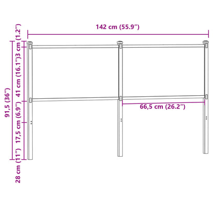 vidaXL Replace Headboard Brown Oak 135 cm Engineered Wood and Steel