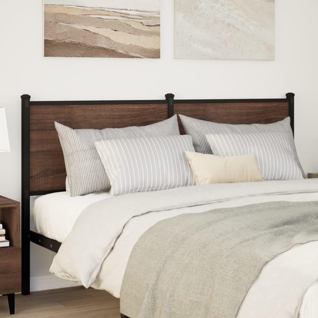 vidaXL Replace Headboard Brown Oak 140 cm Engineered Wood and Steel