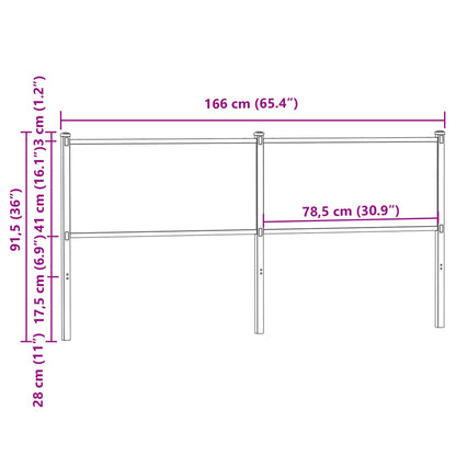 vidaXL Replace Headboard Brown Oak 160 cm Engineered Wood and Steel