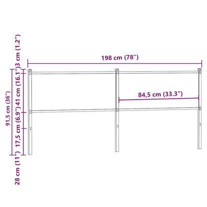 vidaXL Replace Headboard Brown Oak 190 cm Engineered Wood and Steel