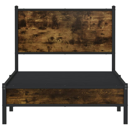 vidaXL Metal Bed Frame without Mattress Smoked Oak 80x200 cm