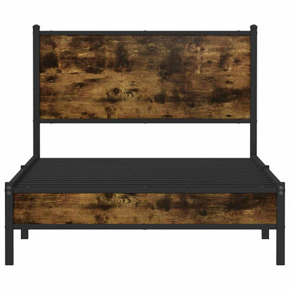 vidaXL Metal Bed Frame without Mattress Smoked Oak 100x200 cm