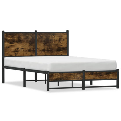 vidaXL Metal Bed Frame without Mattress Smoked Oak 120x200 cm