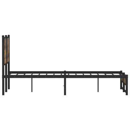 vidaXL Metal Bed Frame without Mattress Smoked Oak 120x200 cm