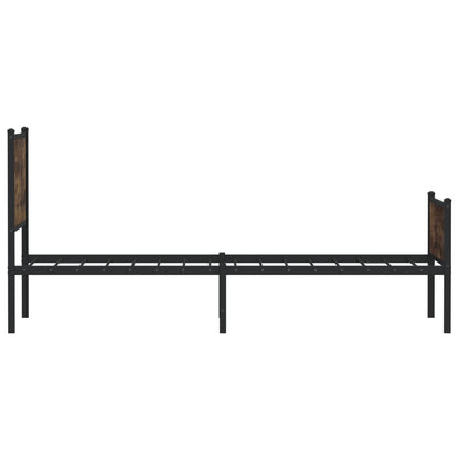vidaXL Metal Bed Frame without Mattress Smoked Oak 90x190 cm Single