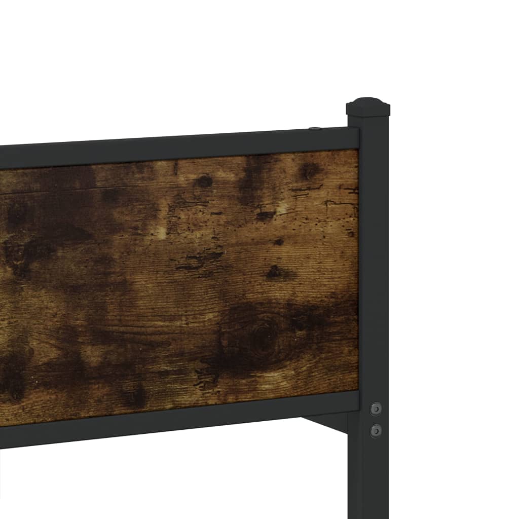 vidaXL Metal Bed Frame without Mattress Smoked Oak 90x190 cm Single