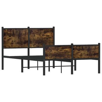 vidaXL Metal Bed Frame without Mattress Smoked Oak 120x200 cm