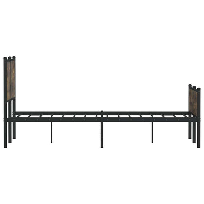 vidaXL Metal Bed Frame without Mattress Smoked Oak 120x200 cm