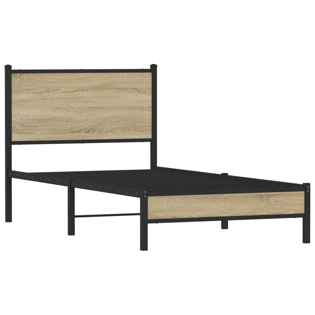 vidaXL Metal Bed Frame without Mattress Sonoma Oak 80x200 cm