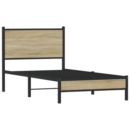 vidaXL Metal Bed Frame without Mattress Sonoma Oak 80x200 cm