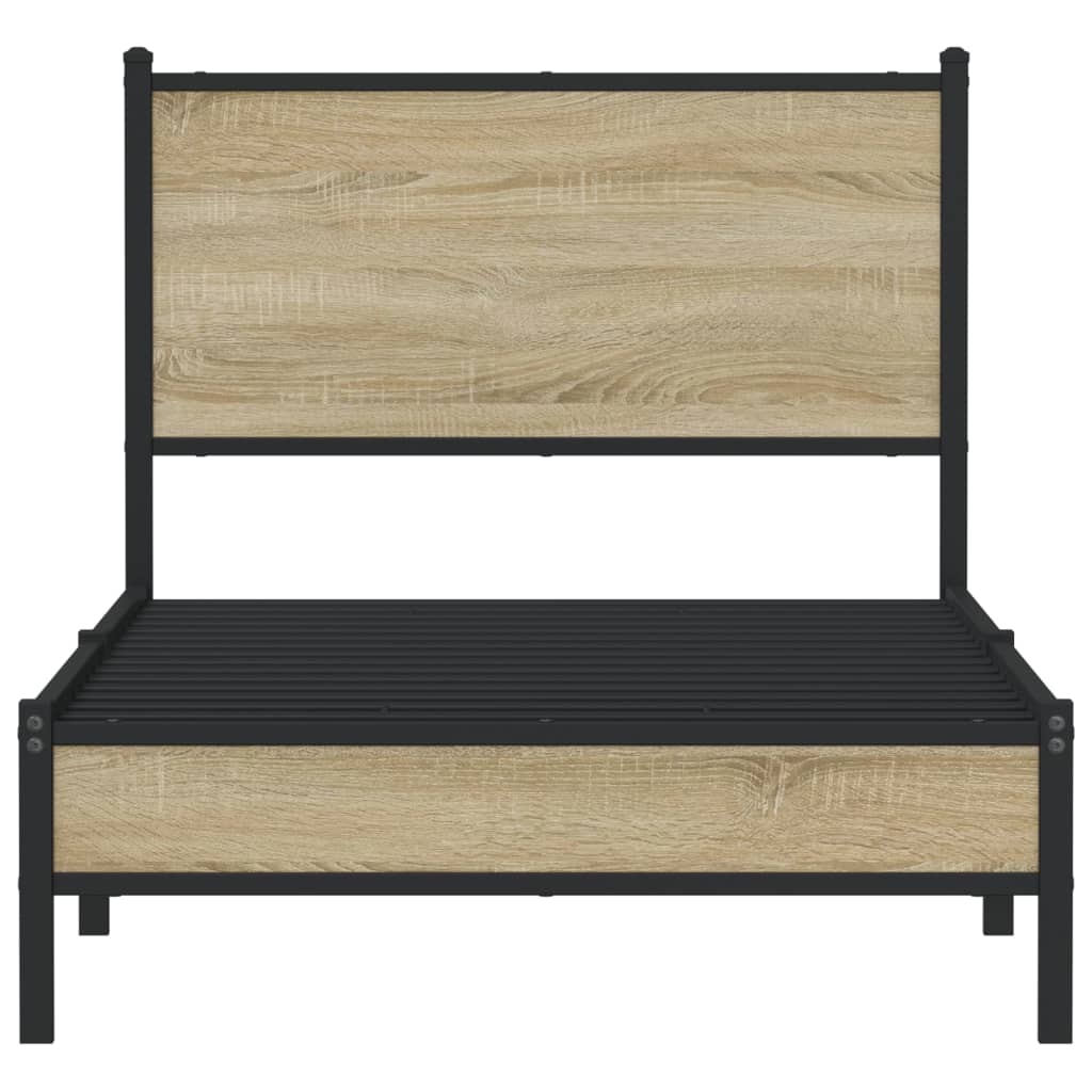vidaXL Metal Bed Frame without Mattress Sonoma Oak 80x200 cm