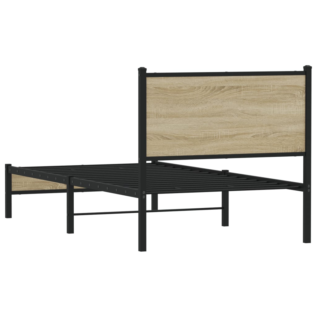 vidaXL Metal Bed Frame without Mattress Sonoma Oak 80x200 cm