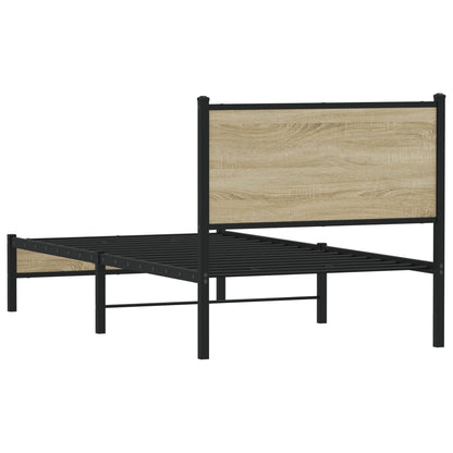 vidaXL Metal Bed Frame without Mattress Sonoma Oak 80x200 cm