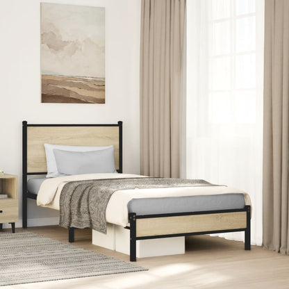vidaXL Metal Bed Frame without Mattress Sonoma Oak 80x200 cm