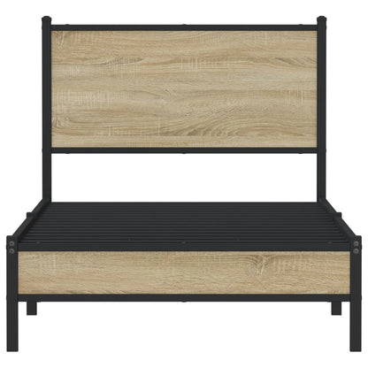 vidaXL Metal Bed Frame without Mattress Sonoma Oak 90x200 cm
