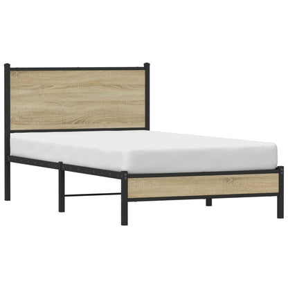 vidaXL Metal Bed Frame without Mattress Sonoma Oak 100x190 cm